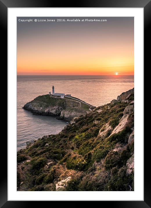 Sunset over South Stack Framed Mounted Print by E J T Photography