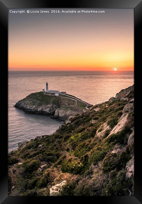 Sunset over South Stack Framed Print by E J T Photography