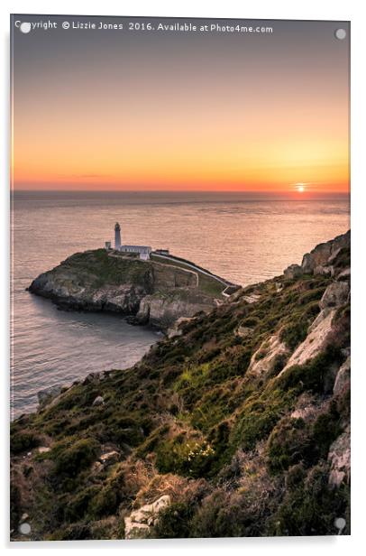 Sunset over South Stack Acrylic by E J T Photography