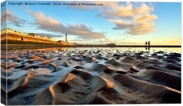 Golden Sand Of Blackpool Canvas Print by Jason Connolly