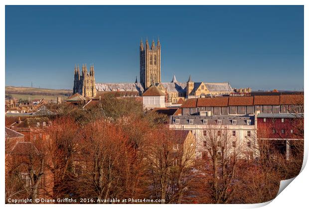 Canterbury Cathedral Skyline Print by Diane Griffiths