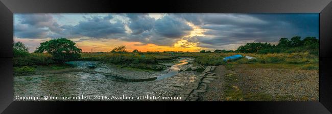 Beaumont Quay Autumn Sunset Framed Print by matthew  mallett