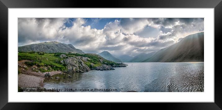 Wastwater Light Framed Mounted Print by andrew blakey