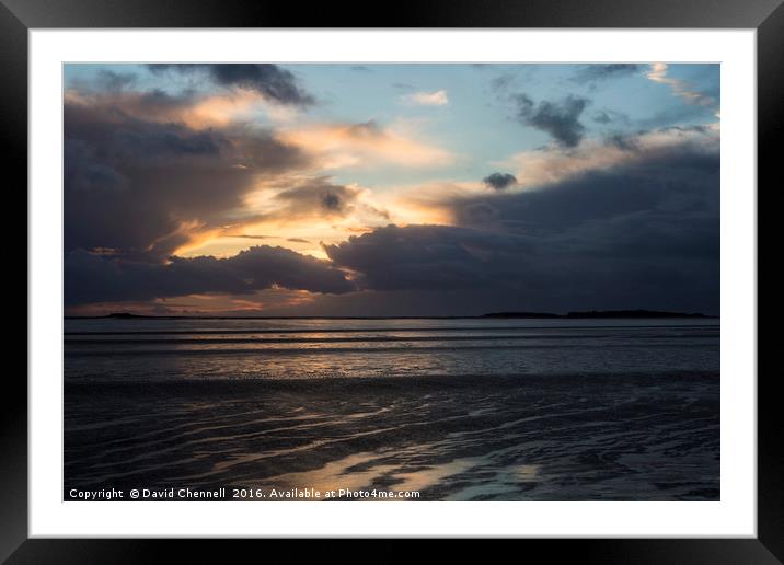 Stormy Hilbre Island Silhouette Framed Mounted Print by David Chennell