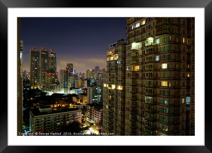 Bangkok's Buildings. Framed Mounted Print by George Haddad