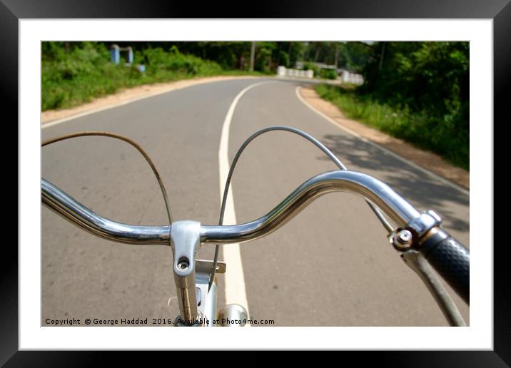 Bike Handles. Framed Mounted Print by George Haddad