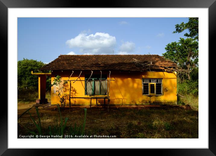 The Yellow House. Framed Mounted Print by George Haddad