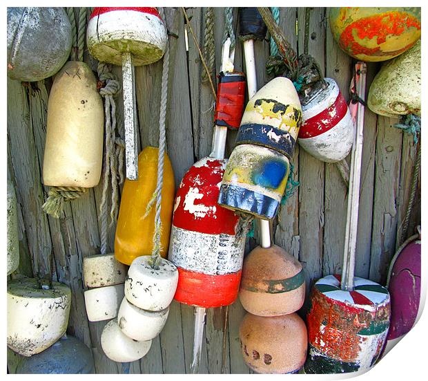 Lobster Trap Buoys (1) Print by Mark Sellers