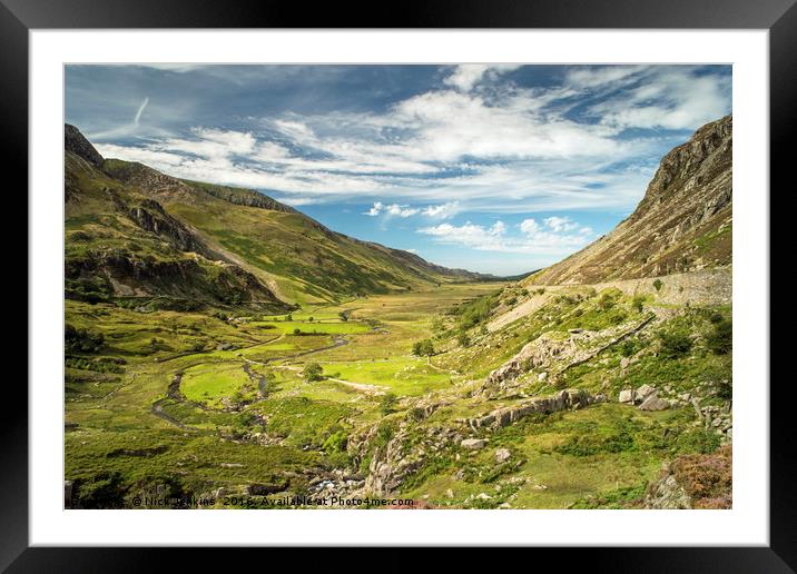 Nant Ffrancon Valley Snowdonia North Wales Framed Mounted Print by Nick Jenkins