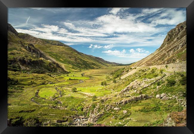 Nant Ffrancon Valley Snowdonia North Wales Framed Print by Nick Jenkins