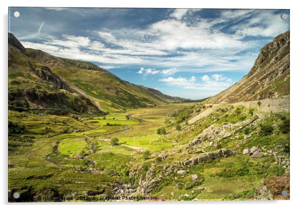 Nant Ffrancon Valley Snowdonia North Wales Acrylic by Nick Jenkins