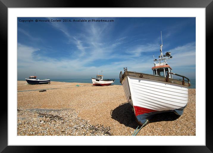 Dungeness Trio Framed Mounted Print by Howard Corlett