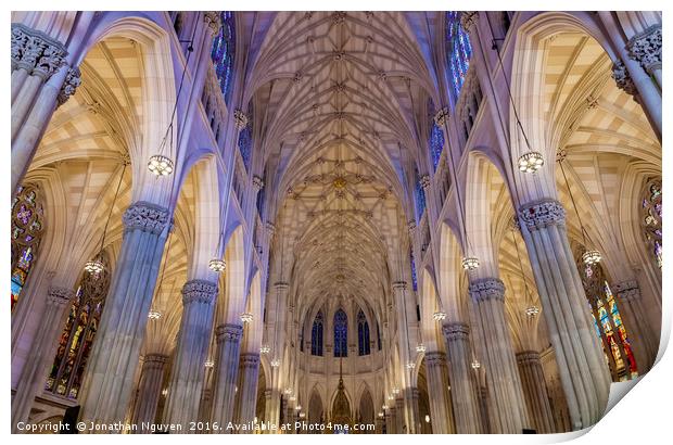 Structure Of St. Patrick Cathedral 1 Print by jonathan nguyen