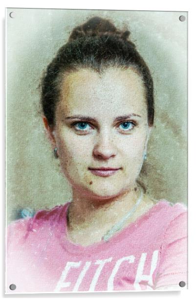 Portrait of a girl. Acrylic by Valerii Soloviov