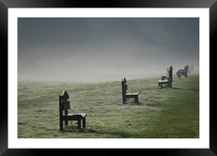 Empty Seats in the mist Framed Mounted Print by Gerald Robinson