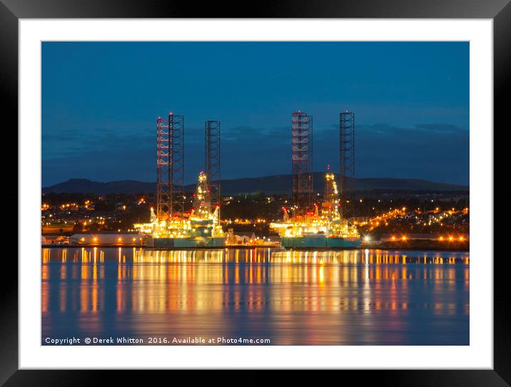 Oil Rigs at Dundee Framed Mounted Print by Derek Whitton