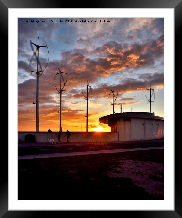 Turbines At Sunset Framed Mounted Print by Jason Connolly