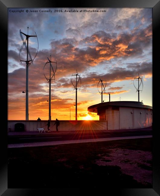 Turbines At Sunset Framed Print by Jason Connolly