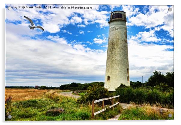 Wirral's Leasowe Lighthouse Acrylic by Frank Irwin