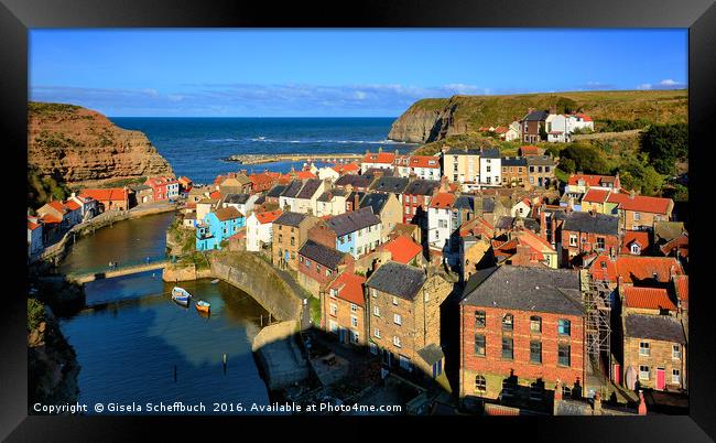 Staithes Framed Print by Gisela Scheffbuch