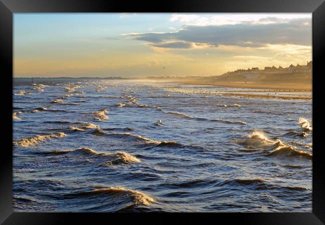 White-tipped Waves at Bridlington Beach Framed Print by Rich Fotografi 