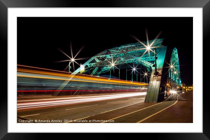 Double Decker Light Trails Framed Mounted Print by AMANDA AINSLEY