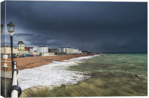 Worthing Beach The Storm Canvas Print by Clive Eariss