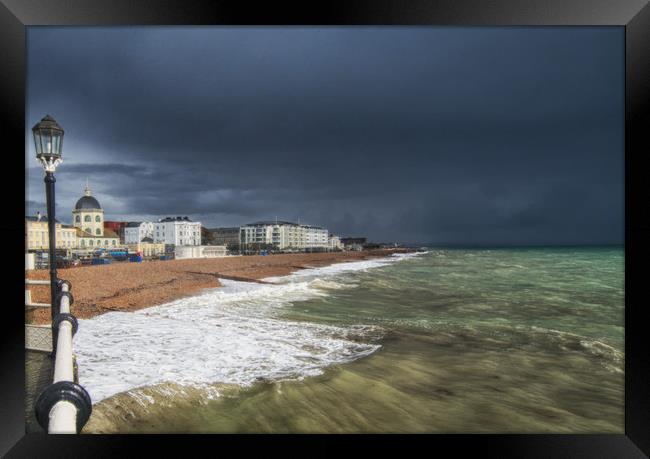 Worthing Beach The Storm Framed Print by Clive Eariss