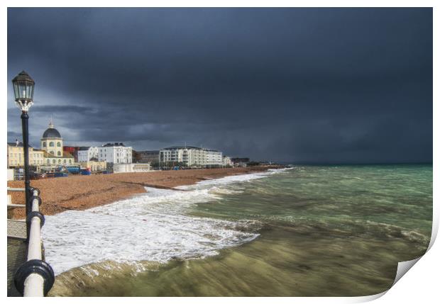 Worthing Beach The Storm Print by Clive Eariss