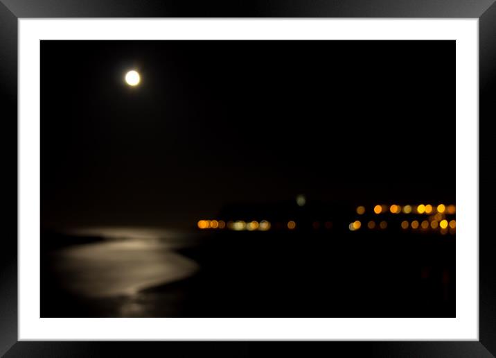 Night scape of Scarborough's North Bay Framed Mounted Print by Anthony Simpson