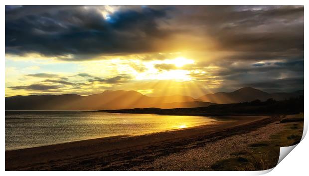 Golden rays of Cuil Bay  Print by Anthony Simpson