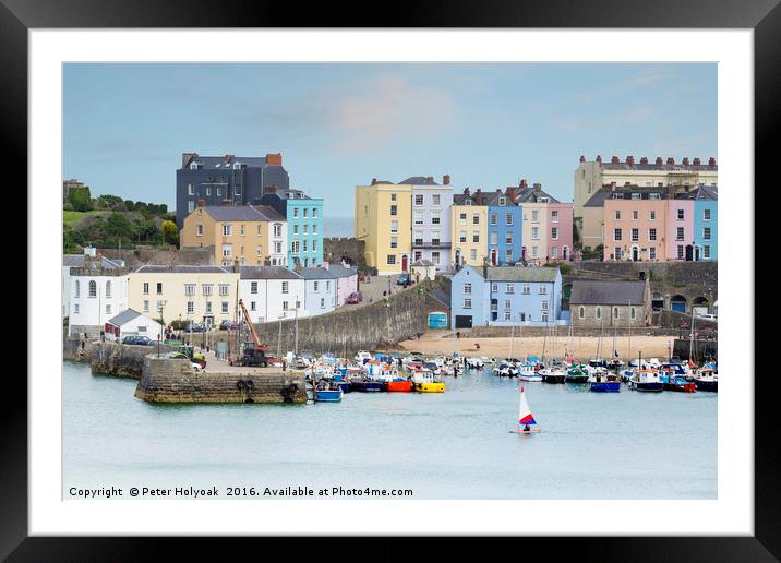 Tenby Harbour Framed Mounted Print by Pete Holyoak