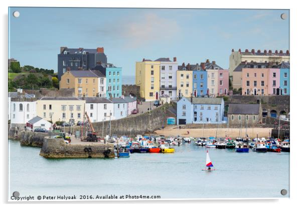 Tenby Harbour Acrylic by Pete Holyoak