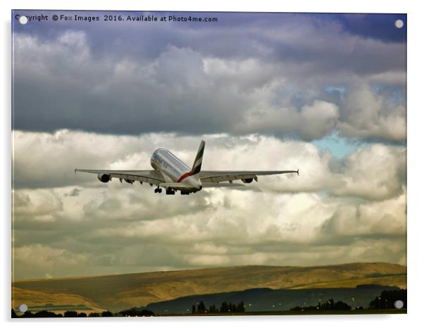 Airbus A380 Acrylic by Derrick Fox Lomax
