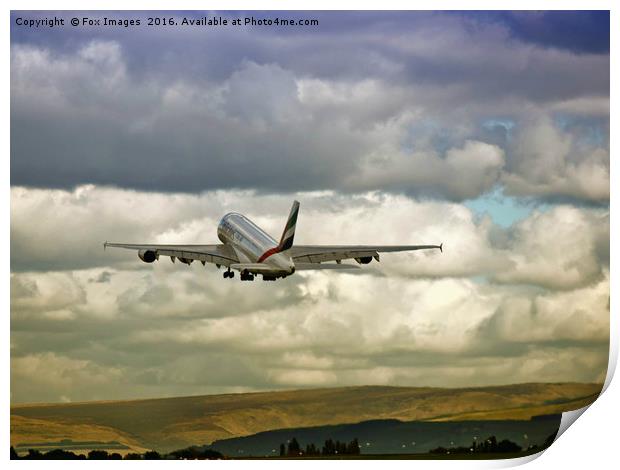 Airbus A380 Print by Derrick Fox Lomax