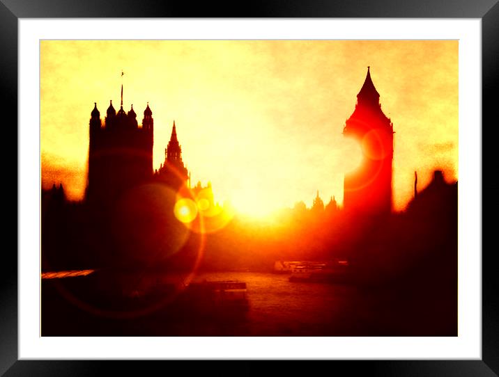Big Ben On The Thames  Framed Mounted Print by Andrew David Photography 