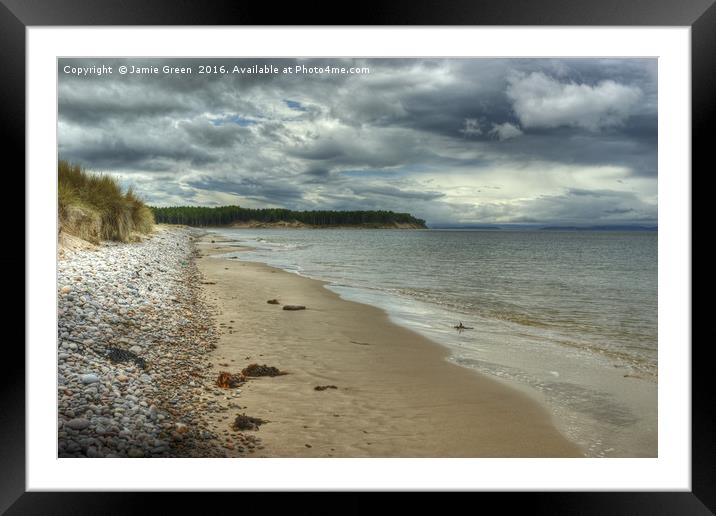 Findhorn Beach Framed Mounted Print by Jamie Green