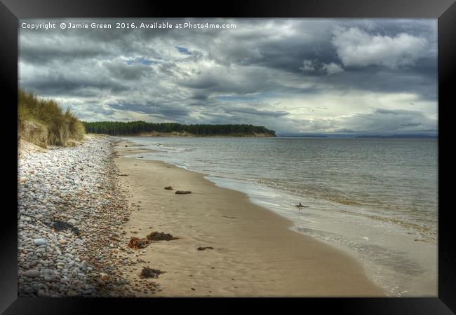 Findhorn Beach Framed Print by Jamie Green