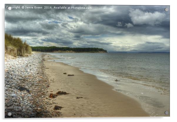 Findhorn Beach Acrylic by Jamie Green