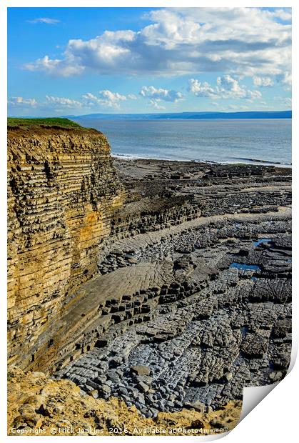 Cliffs at Nash Point Glamorgan Heritage Coast Print by Nick Jenkins