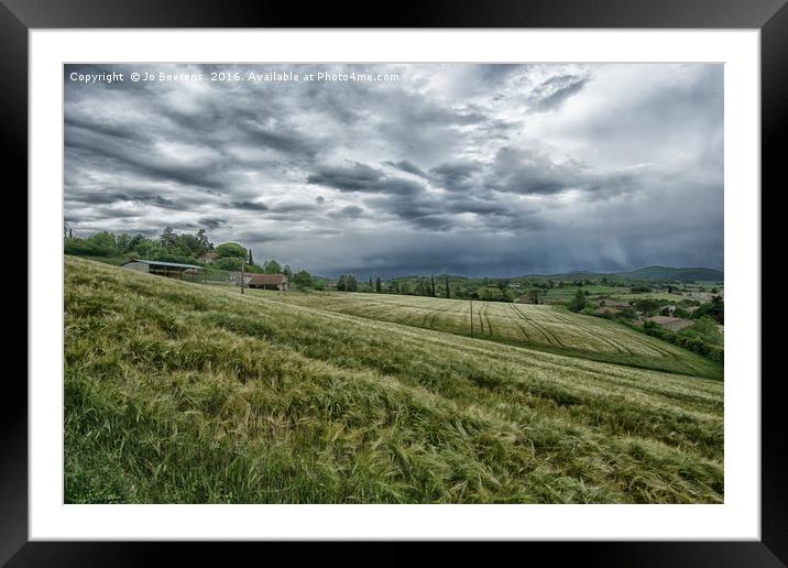 cloudy crest landscape Framed Mounted Print by Jo Beerens