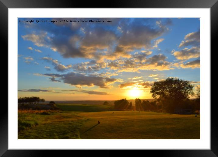Sunset on the golf course Framed Mounted Print by Derrick Fox Lomax