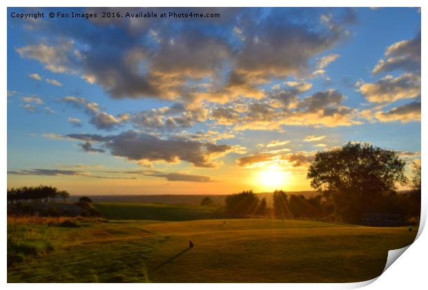 Sunset on the golf course Print by Derrick Fox Lomax