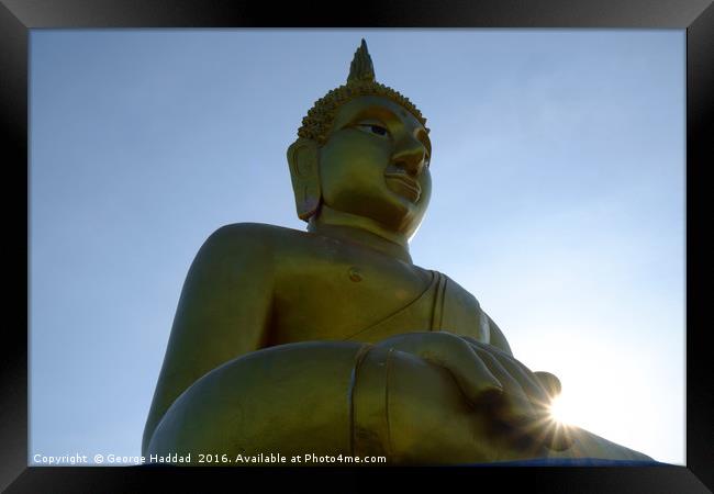 Buddha is watching. Framed Print by George Haddad