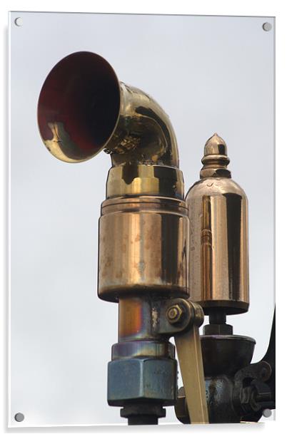 Brass Horn on a traction engine Acrylic by Chris Day