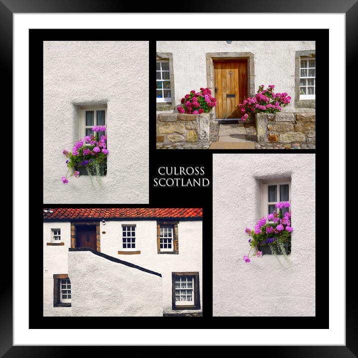 Culross Towm Collage. Scotland Framed Mounted Print by Jenny Rainbow
