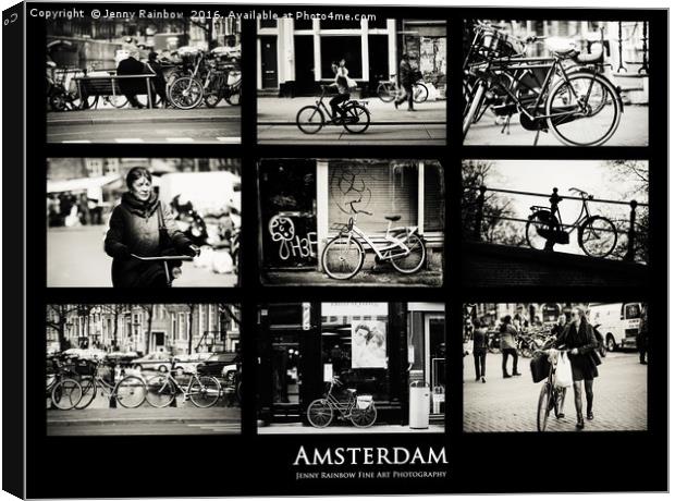 Amsterdam Bikes by Jenny Rainbow Canvas Print by Jenny Rainbow
