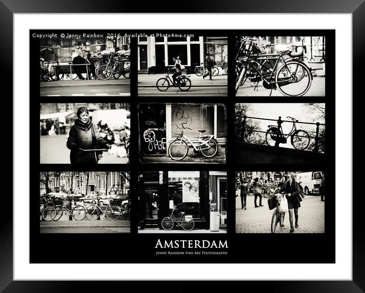 Amsterdam Bikes by Jenny Rainbow Framed Mounted Print by Jenny Rainbow