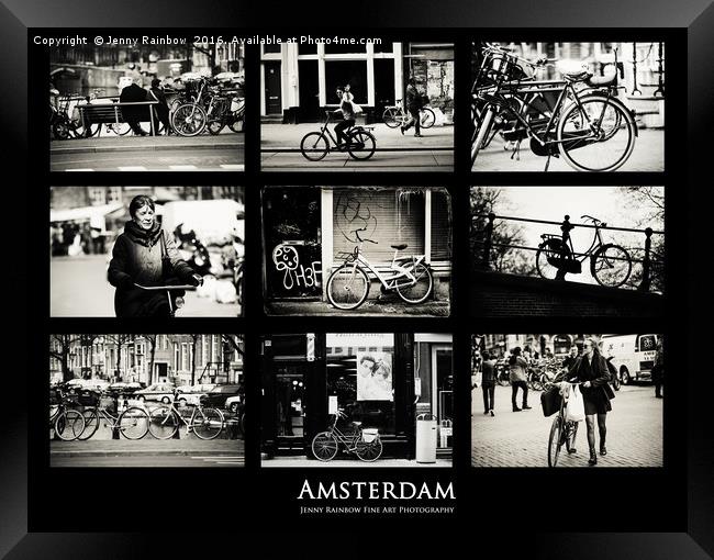 Amsterdam Bikes by Jenny Rainbow Framed Print by Jenny Rainbow