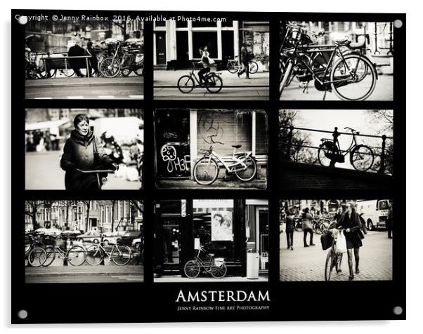 Amsterdam Bikes by Jenny Rainbow Acrylic by Jenny Rainbow